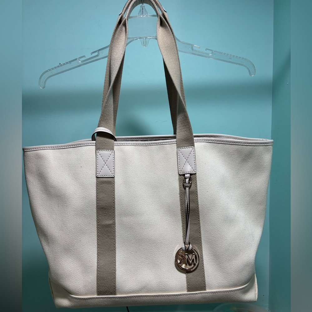 Michael Kors Elegant Cream and Tan Tote Bag